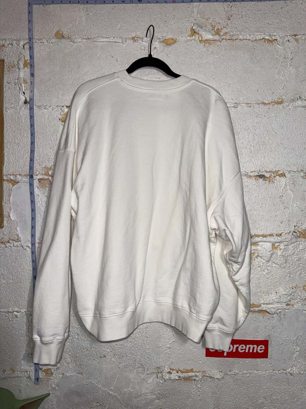 Anine Bing Miles Sweatshirt Rock N Roll Never Dies in Ivory - Picture 8 of 12